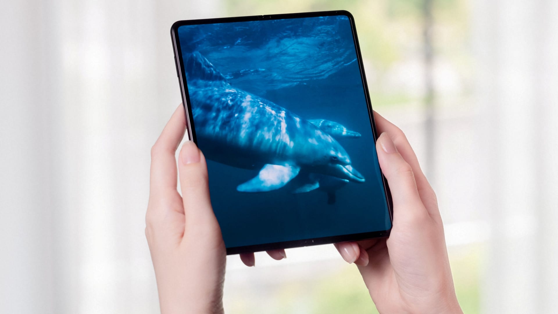 Samsung Electronics' foldable smartphone Galaxy Z Fold3 is seen in this undated handout photo released to Reuters on August 11, 2021.