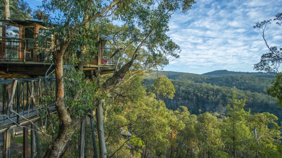 In a twist on childhood treehouse rules, this treehouse in Australia's Blue Mountains can accommodate two adults, but no kids or pets.