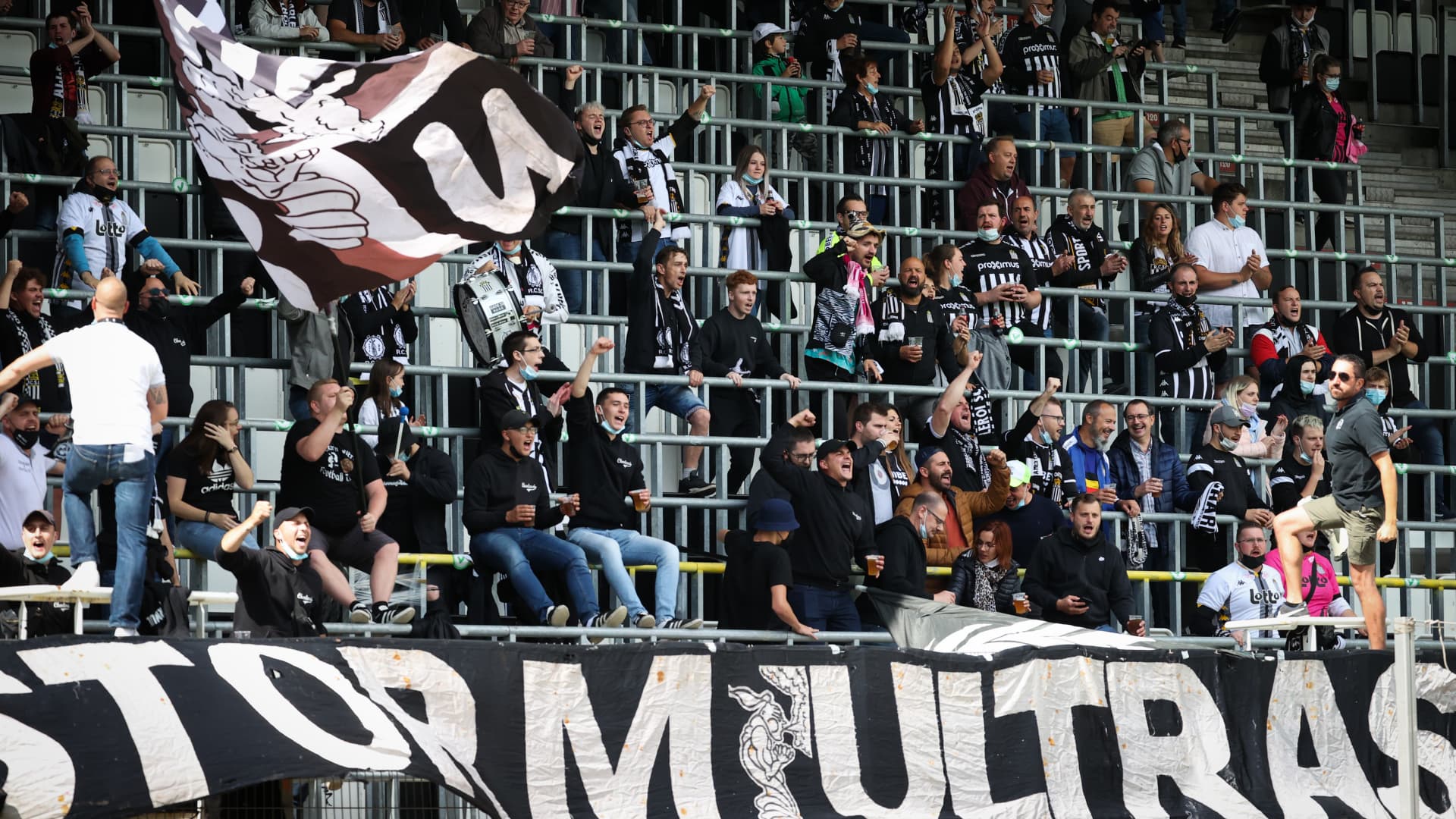 Charleroi, one of the Belgian soccer clubs introducing separate stands for unvaccinated fans.