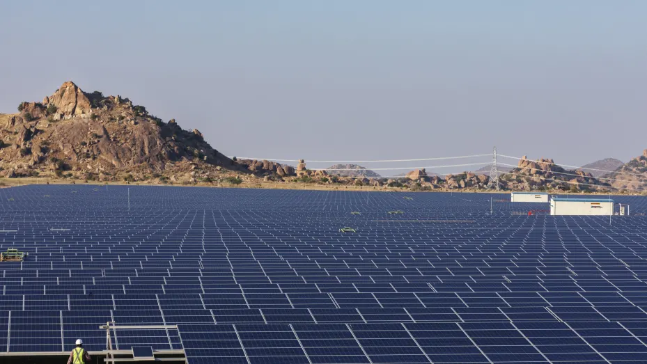 Solar panels in the Indian state of Karnataka.