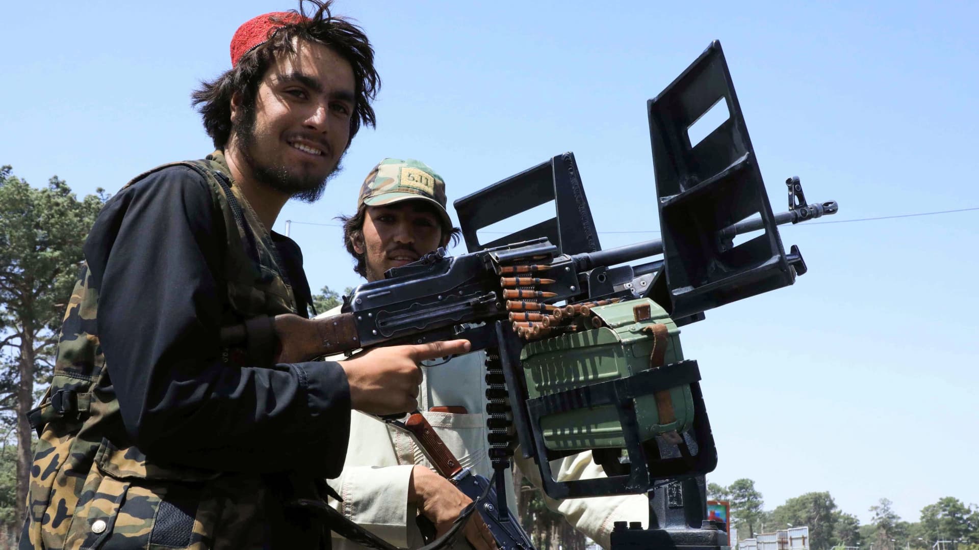 Taliban forces patrol a street in Herat, Afghanistan August 14, 2021.