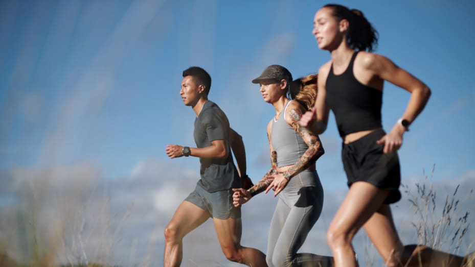 Allbirds' new activewear line includes high-waisted leggings, biker shorts, and a running tank for women that comes with a built-in bra.