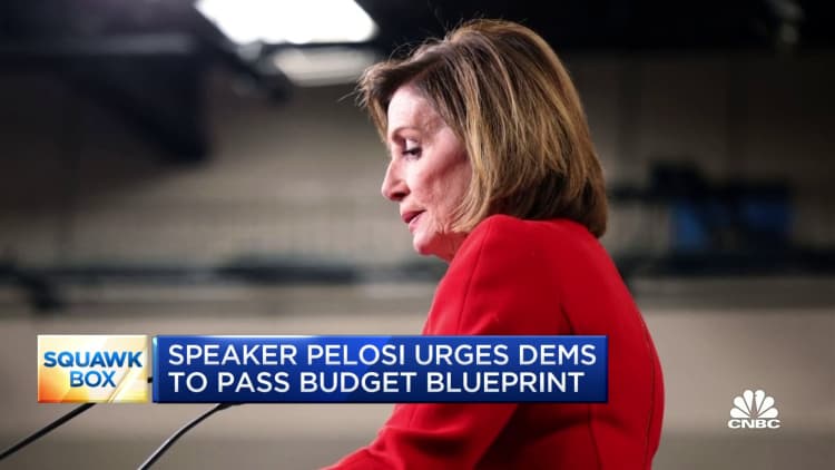 Speaker Pelosi urges Democrats to pass budget blueprint