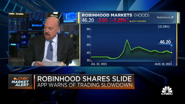 Cramer: Robinhood traders focused on dogecoin isn't sustainable