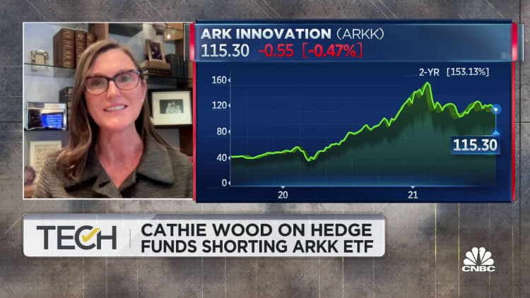 Ark Invest founder Cathie Wood on hedge fund shorts against ARKK fund
