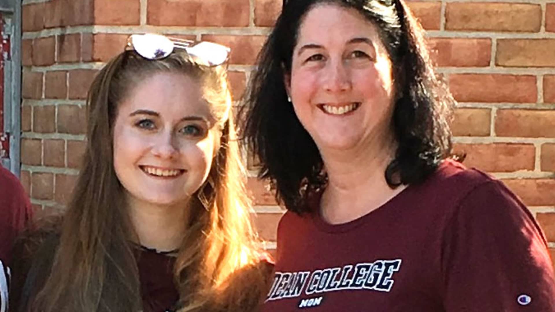 Laura Hoder with her daughter at Dean College.