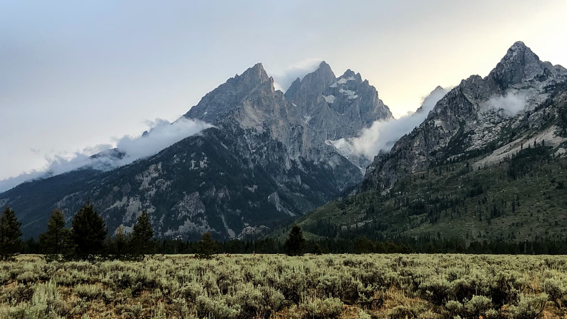 The Cathedral Group in Grand Teton National Park, Wyoming.