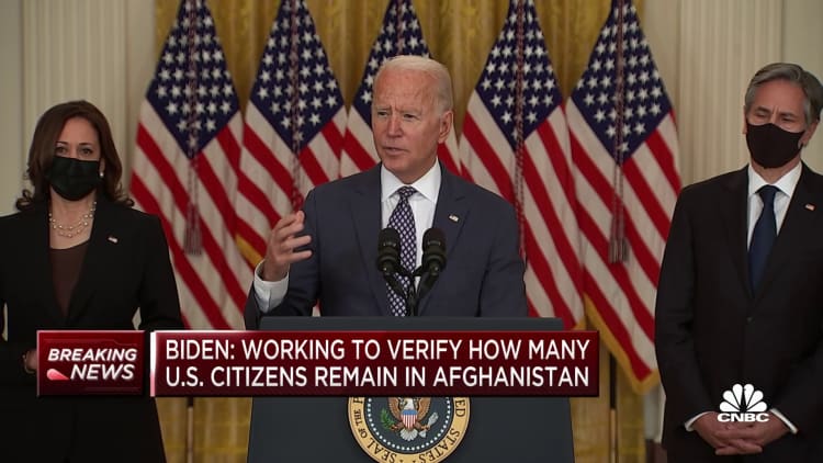 Biden grilled by reporters after delivering remarks on evacuation of Kabul