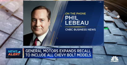 General Motors expanding recall of the Chevy Bolt