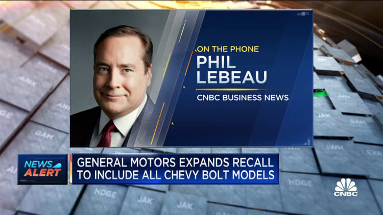 General Motors expanding recall of the Chevy Bolt