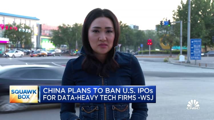 China plans to ban U.S. IPOs for data-heavy tech firms: WSJ
