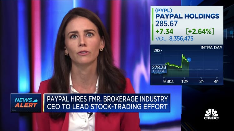 PayPal shares pop on news of potential stock-trading feature