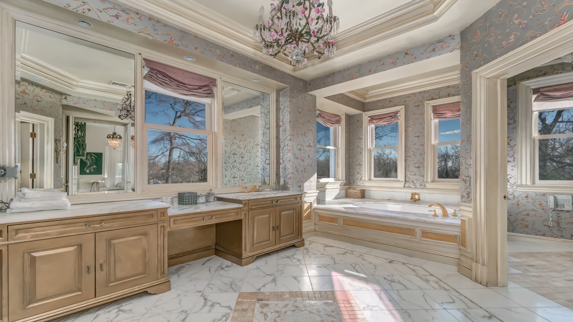 A look inside one of the home's 14 bathrooms.