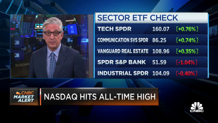 Tech stocks drive Nasdaq to all-time high at market open