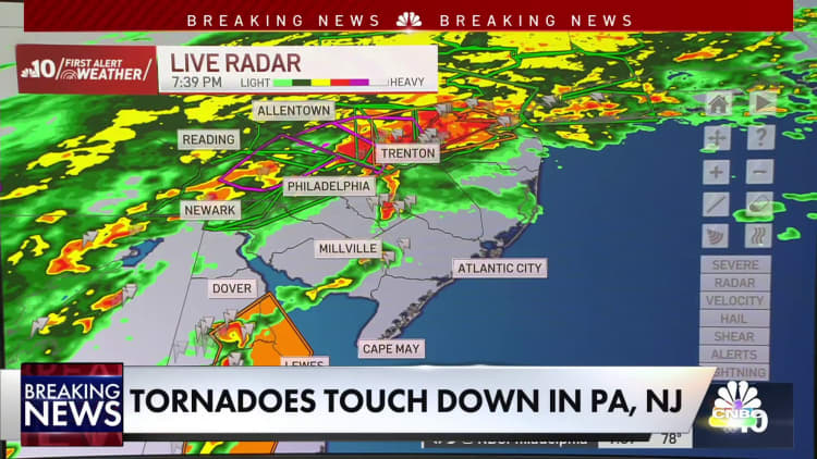 Tornadoes hit Pennsylvania and New Jersey