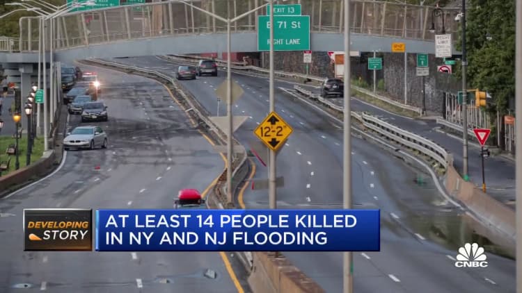 At least 14 people killed in New York and New Jersey flooding