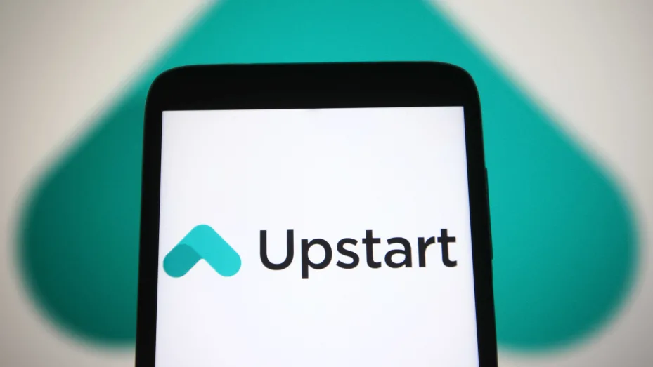 In this photo illustration an Upstart Holdings logo is seen on a smartphone screen.