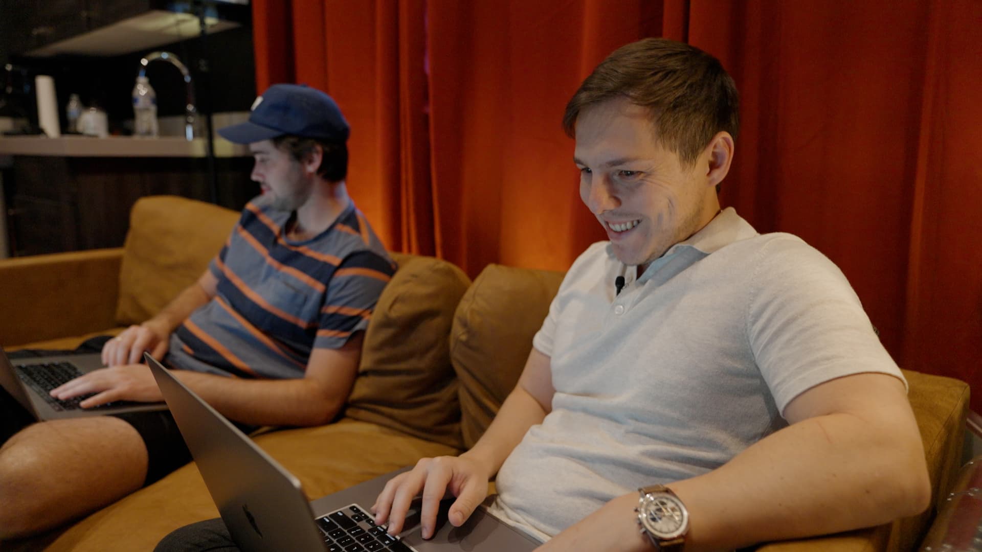 Stephan working with his editor, Jack, who also lives with him.
