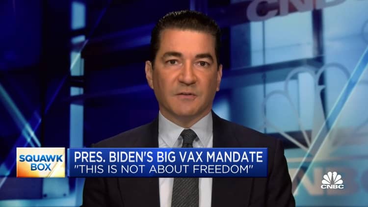 US won't get vaccine adoption above 90% even with Biden vaccine mandate, says Scott Gottlieb