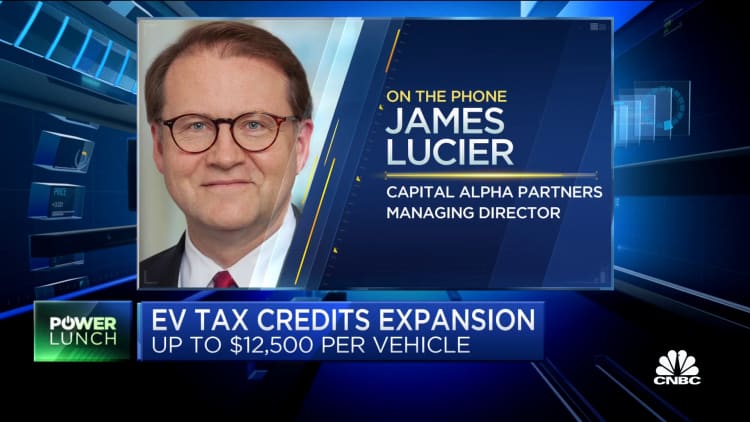 James Lucier of Capital Alpha Partners on expanded EV tax credits