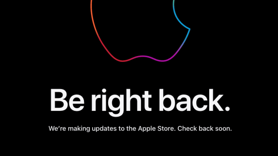 Apple store down screenshot Sept 2021
