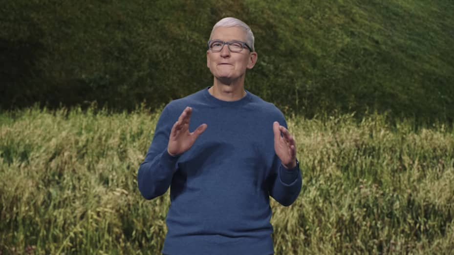Tim Cook opens the Apple Event on Sept. 14th, 2021.