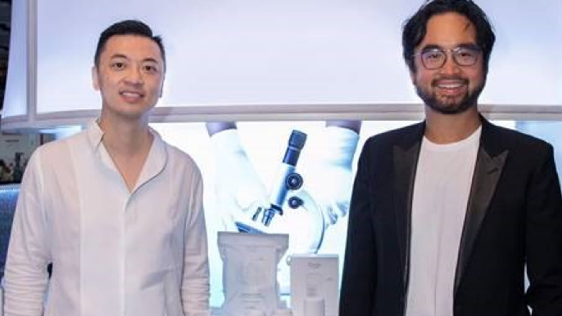 Prenetics CEO Danny Yeung (left) and Artisan Acquisition's founder Adrian Cheng, who is also CEO and Executive Vice Chairman of New World Development. Prenetics is going public through a SPAC merger with Artisan Acquisition that will value the combined entity at $1.7 billion.