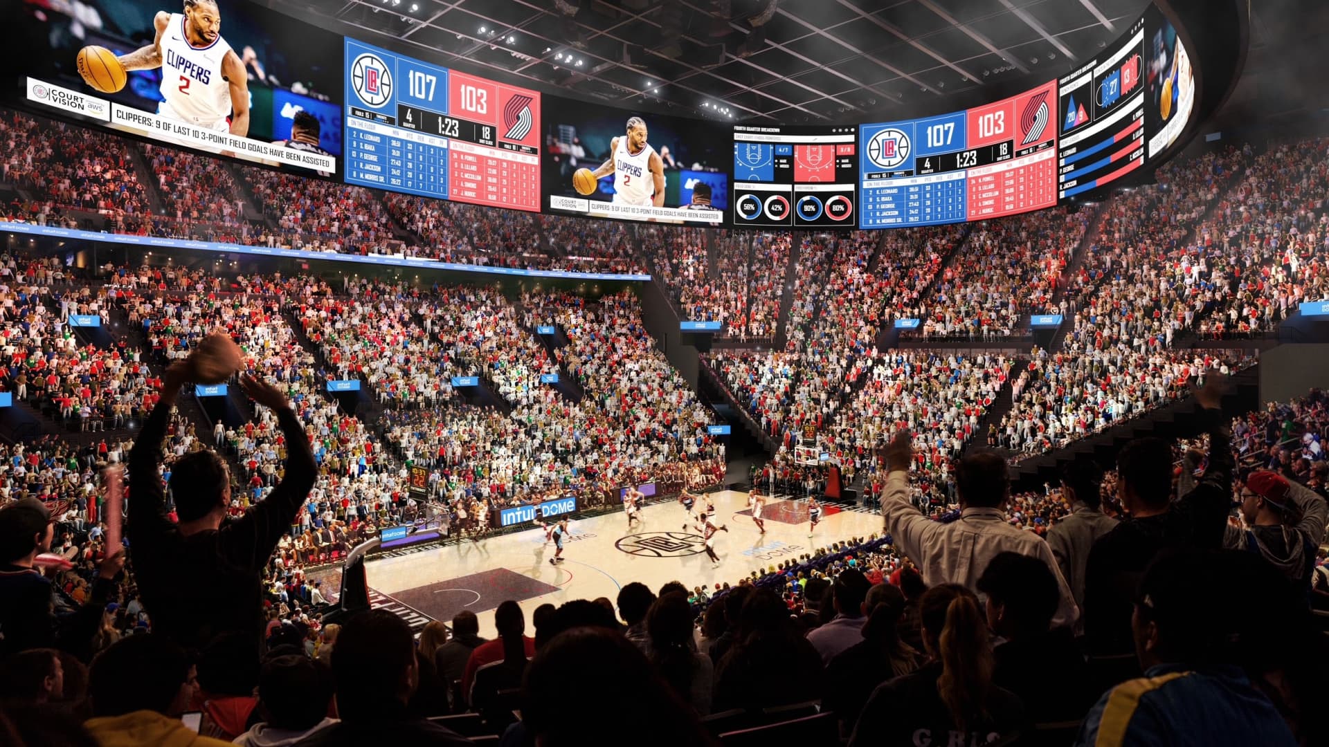 Inside of LA Clippers new arena.