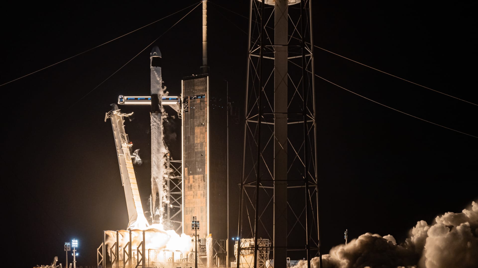 SpaceX's Falcon 9 rocket lifts off carrying Crew Dragon spacecraft Resilience on September 15, 2021.