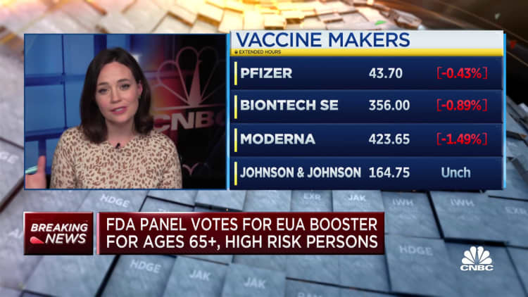 FDA panel votes for Pfizer booster for those 65+ and at higher risk