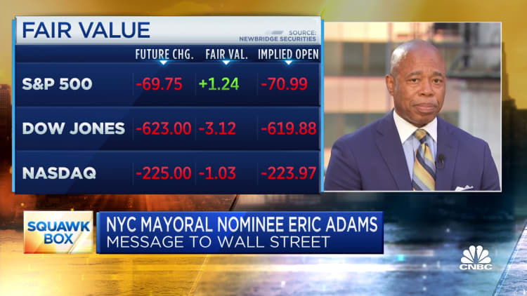 New York City mayoral nominee Eric Adams' message to Wall Street