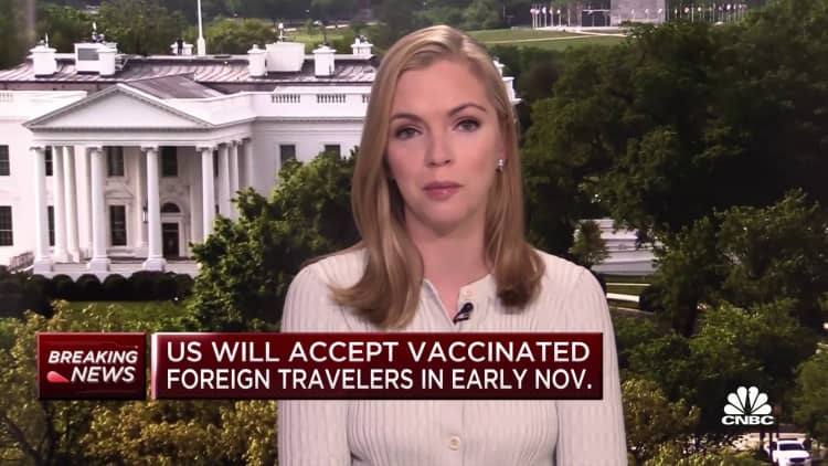 US to accept vaccinated foreign travelers in early November