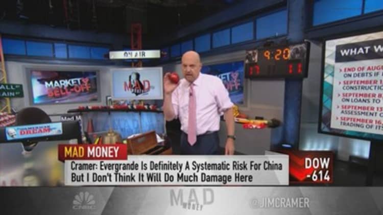 Cramer believes U.S. economy is not going to face serious damage because of China's Evergrande