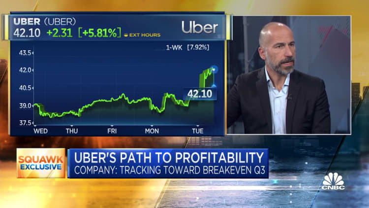 Uber CEO on profitability: Tracking to breakeven in third-quarter