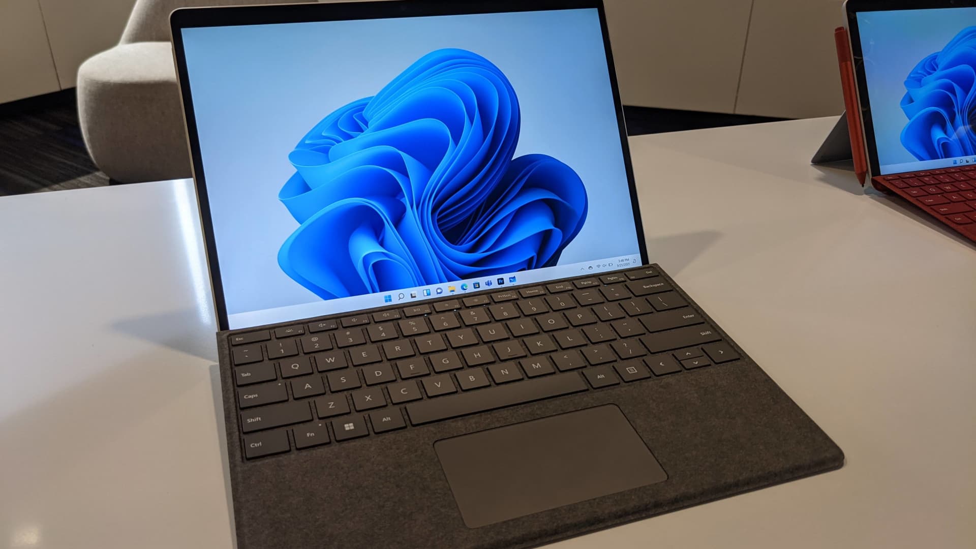 The Microsoft Surface Pro 8 with optional detachable keyboard.