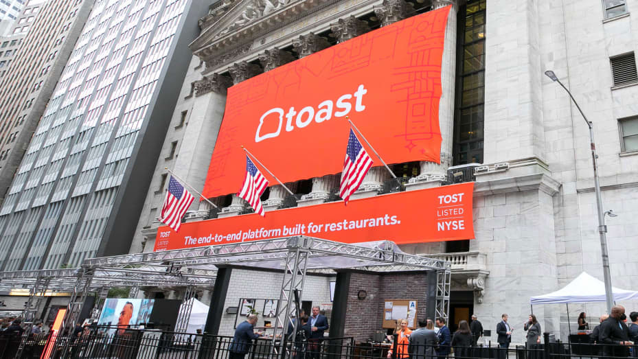 The Toast, Inc. IPO at the New York Stock Exchange, on September 22, 2021.