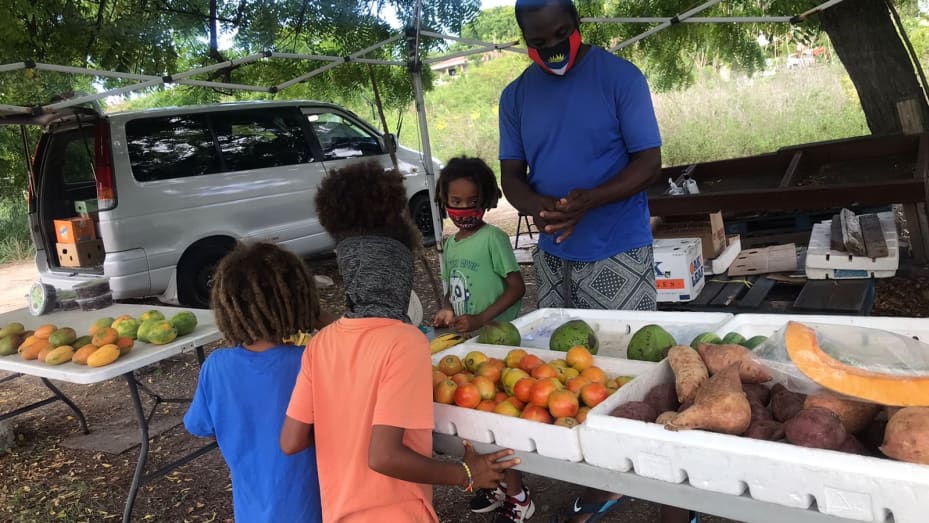 Мистер Мервин Лейк держит нашу семью в запасе свежих фруктов и овощей.