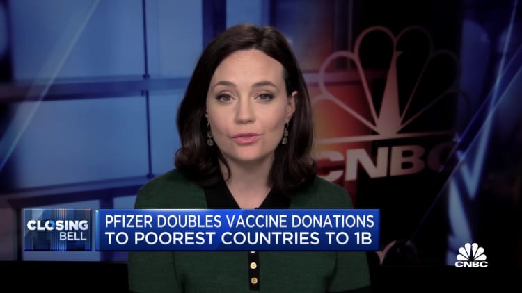U.S. government purchases more Pfizer doses for donation to poorer countries