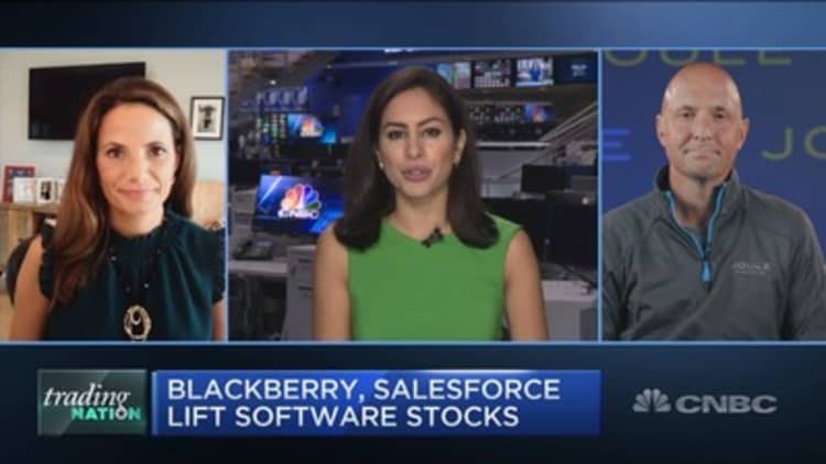 Salesforce leads software stocks higher, but trader says it could be short-lived