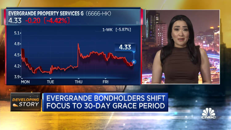 Evergrande bondholders shift focus to 30-day grace period