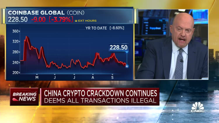 Cramer on crypto crackdown: China doesn't want people to hide money