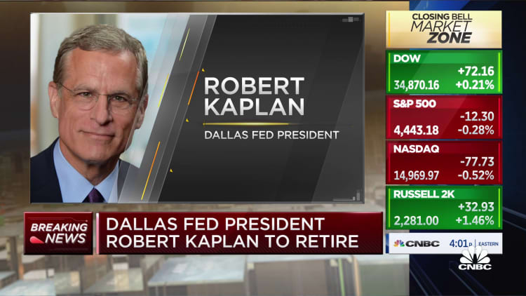 Dallas Fed's Robert Kaplan to retire next month
