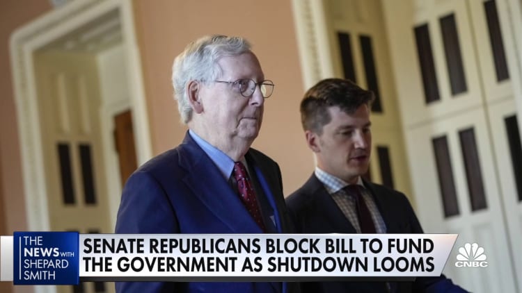 Republicans block bill to fund the government, shutdown looms