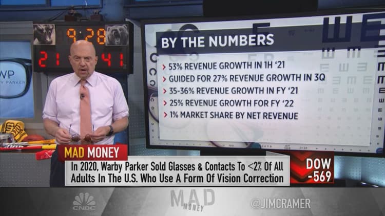 Jim Cramer analyzes the investment case for Warby Parker ahead of its direct listing