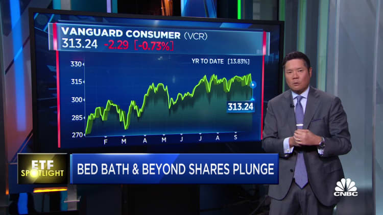 ETF Spotlight: Bed Bath and Beyond shares plunge — Here are the ETFs moving off the news