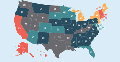 This map shows the best states for bitcoin mining