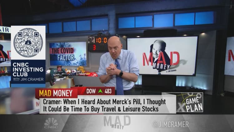 Jim Cramer predicts how Merck's new Covid pill could affect market action the week of Oct. 4