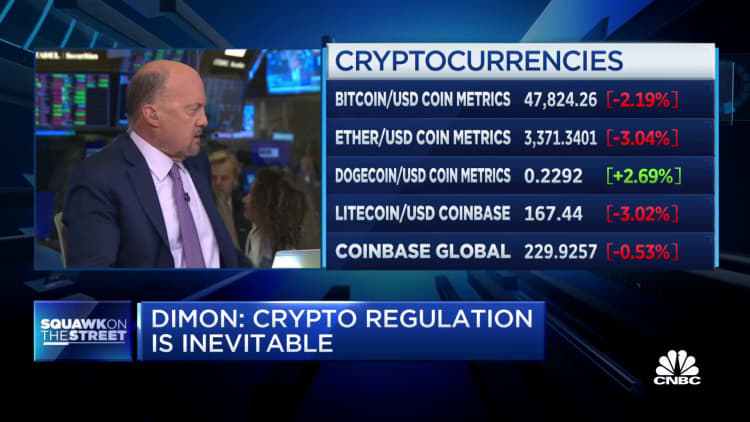 Jim Cramer: JPMorgan's Dimon spot on for need of better crypto regulation