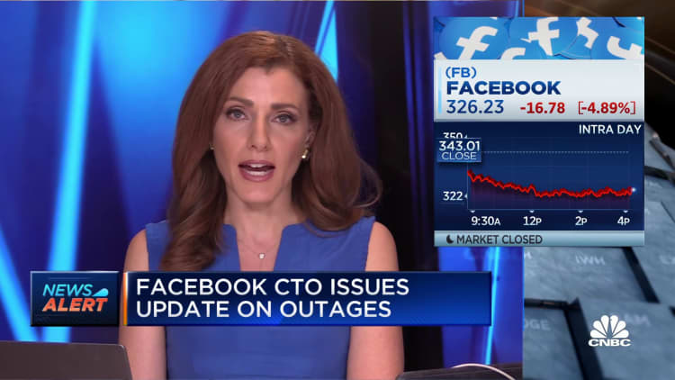 Facebook CTO: Facebook working quickly to restore service