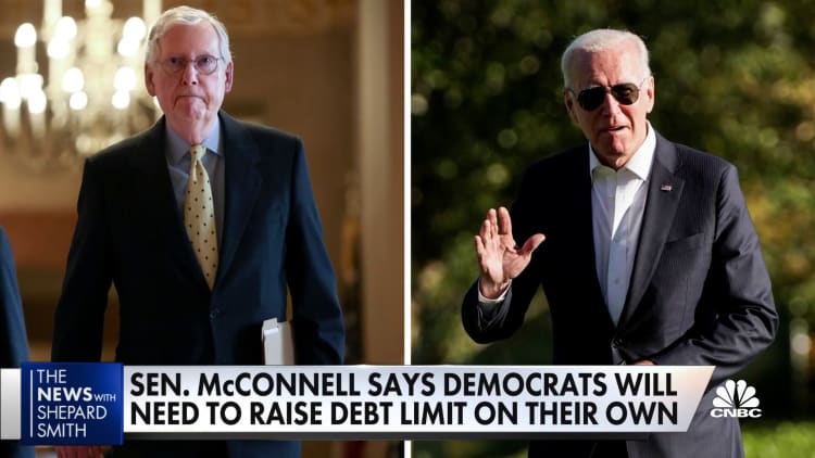 McConnell refuses to cooperate with Dems to raise the debt ceiling